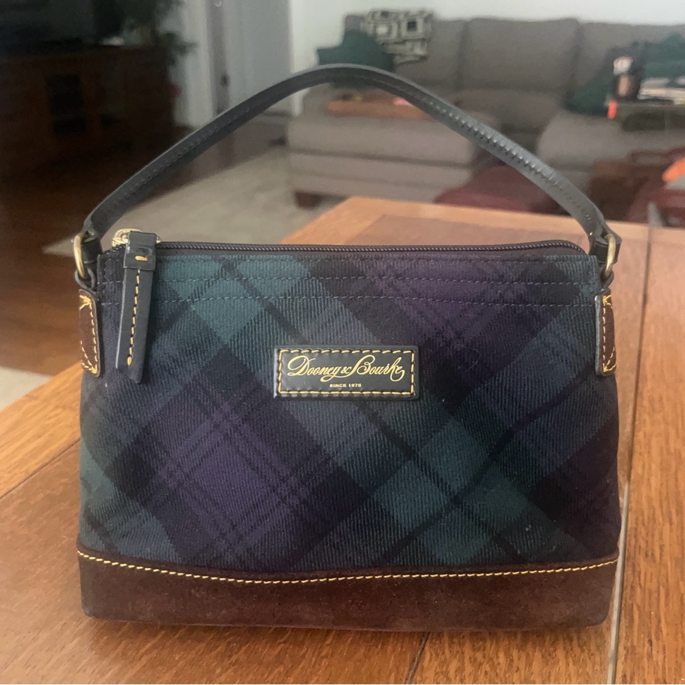 Dooney & Bourke Tartan Handbag - Black and Blue